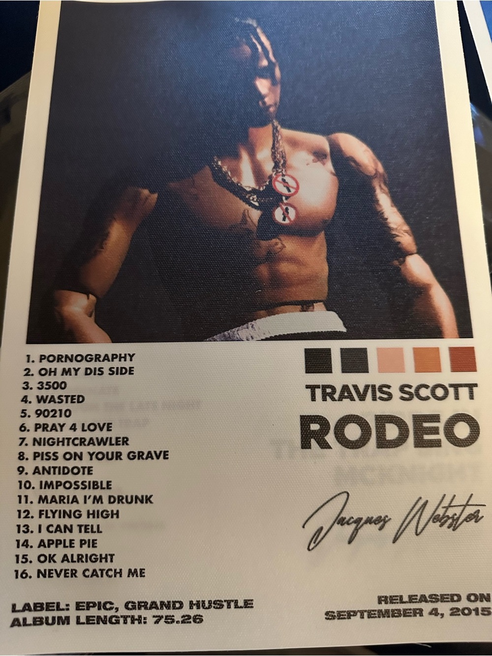 2014,2015,2016,2018,2019,2023 Travis Scott Rodeo Poster - Brown, Black, Cream
